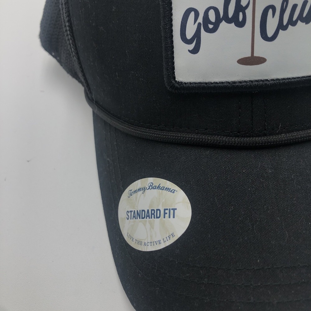 NWT Tommy Bahama Golf Cap Snap Back Adjustable Black Vented Golfing Front Patch - Picture 3 of 16